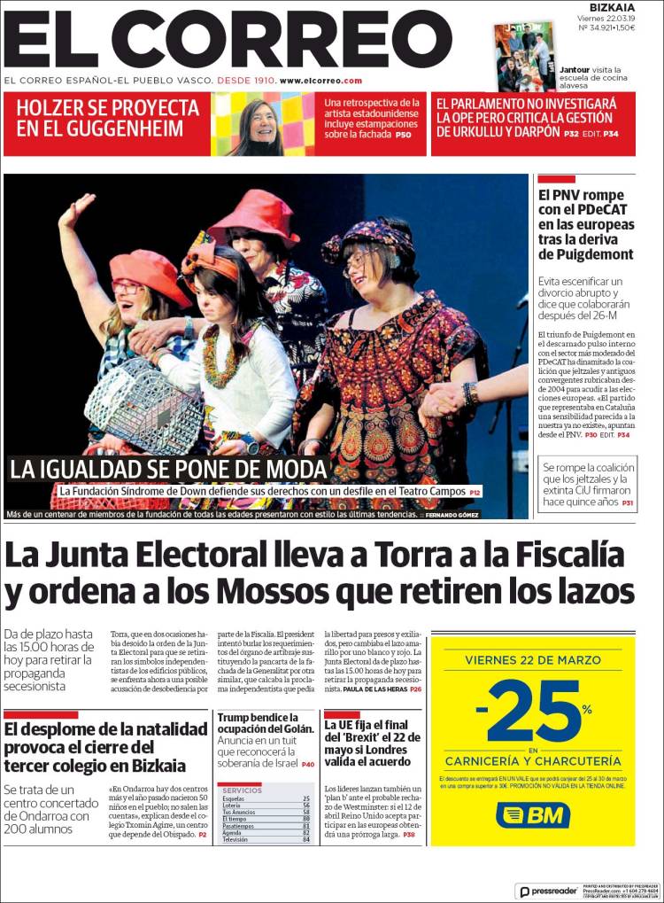 Portada de El Correo (España)