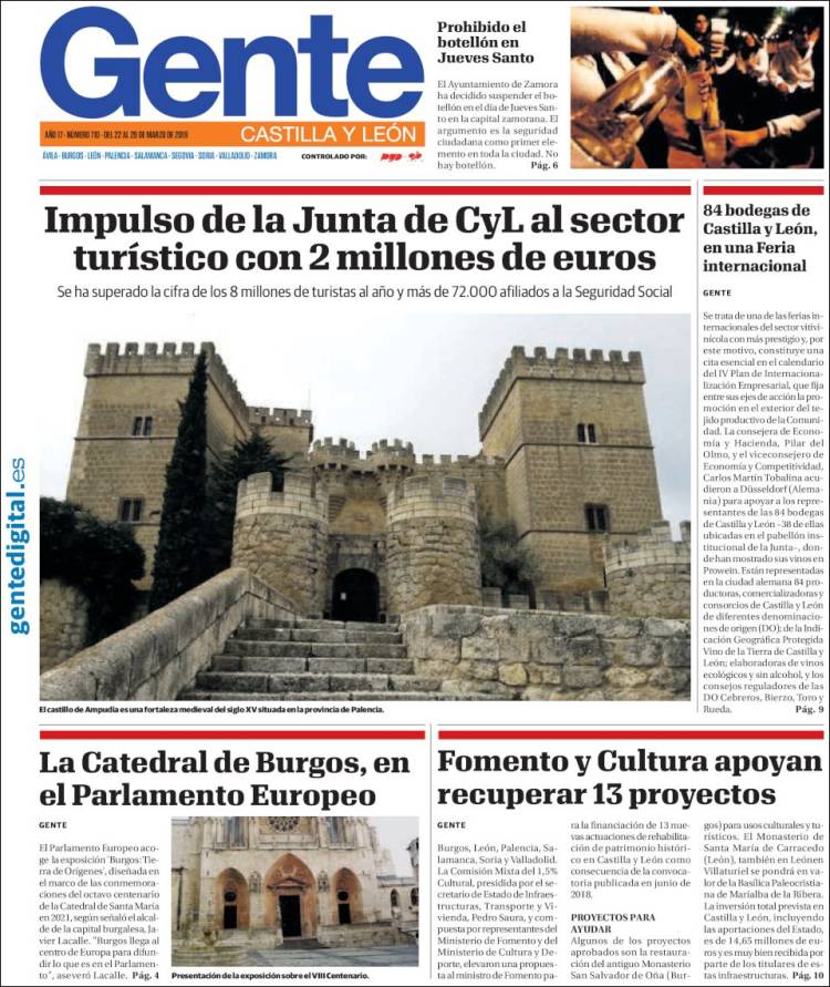 Portada de Gente en Valladolid (España)