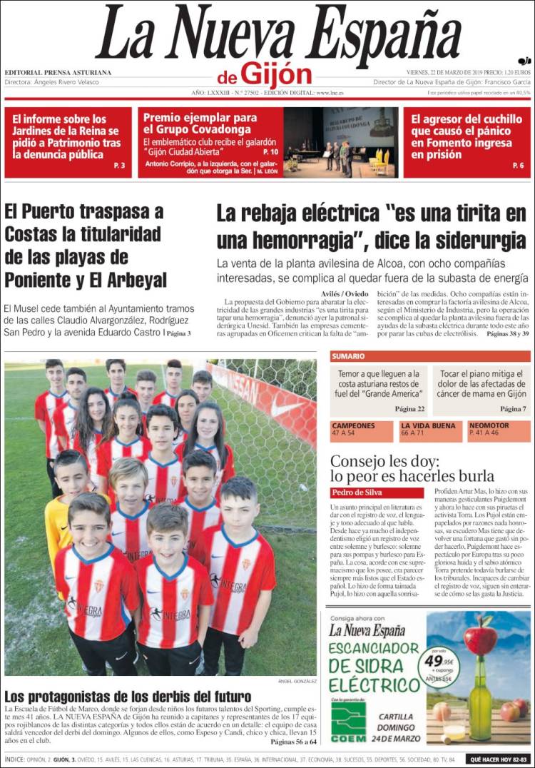 Portada de La Nueva España - Gijón (España)