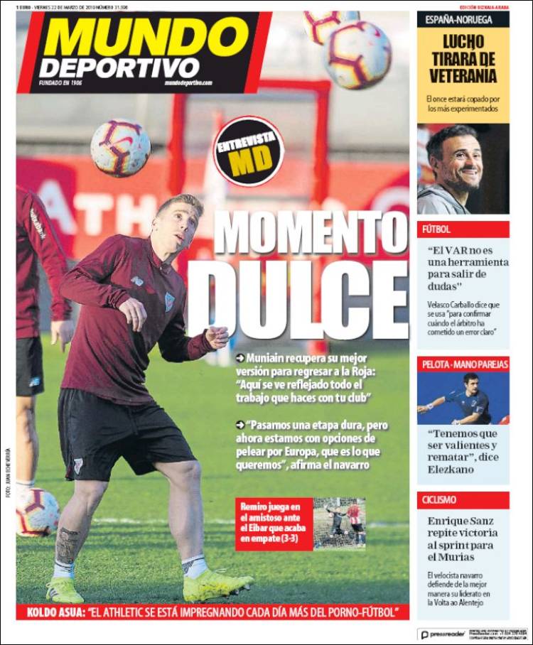 Portada de Mundo Deportivo Bizkaia (España)