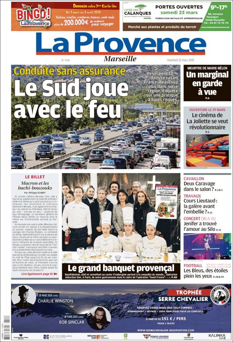 Portada de La Provence (Francia)