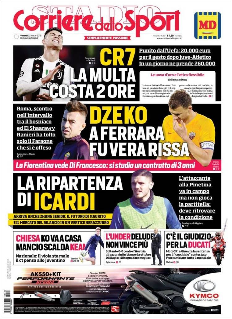 Portada de Corriere dello Sport (Italia)
