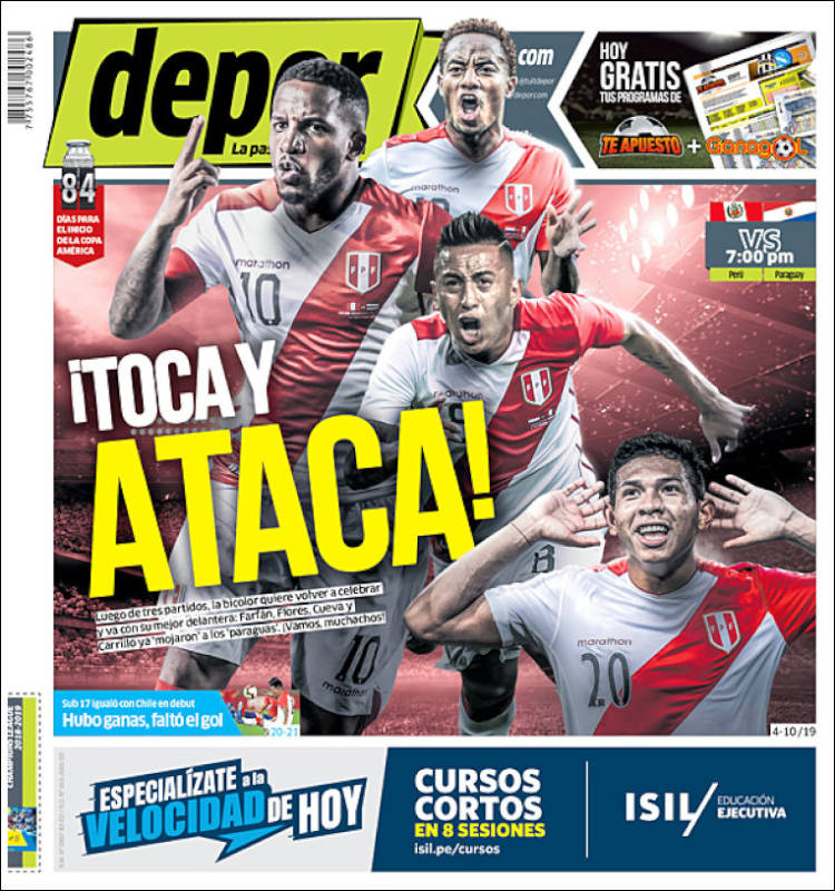 Portada de Depor (Per&uacute;)