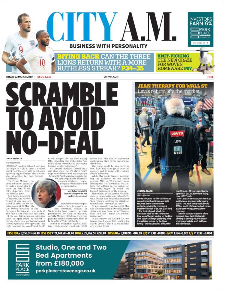 Portada de City A.M. (Reino Unido)