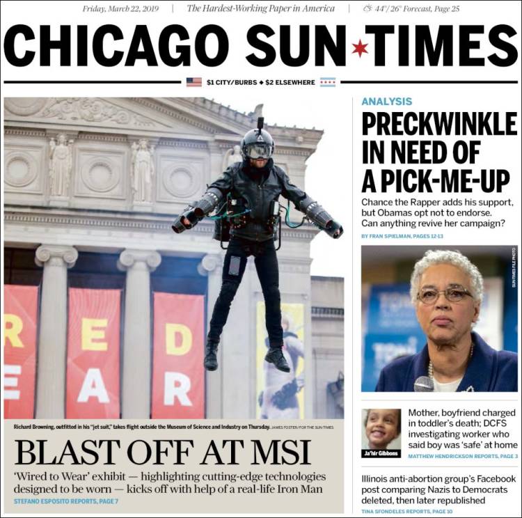 Portada de Chicago Sun-Times (USA)