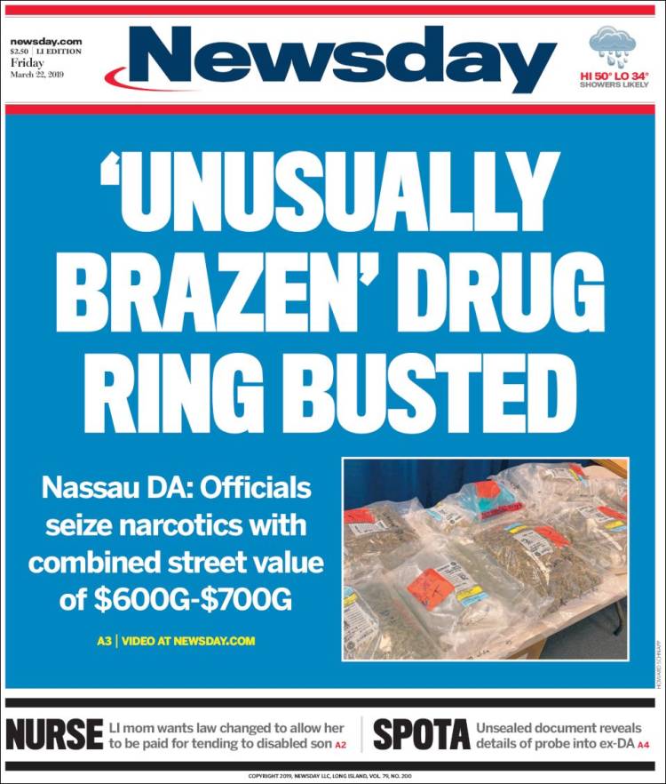 Portada de Newsday (USA)