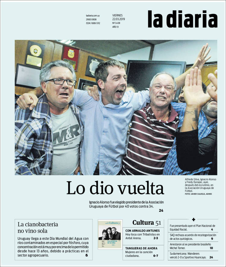 Portada de La Diaria (Uruguay)