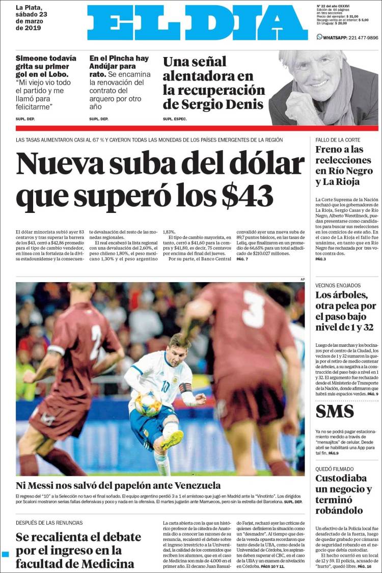 Portada de El Día de la Plata (Argentina)