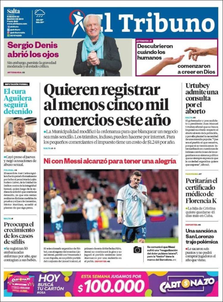 Portada de El Tribuno - Salta (Argentina)