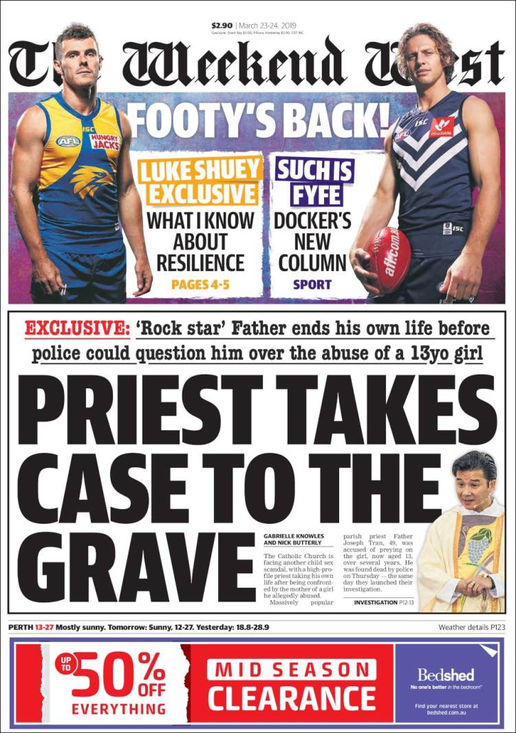Portada de The West Australian (Australia)