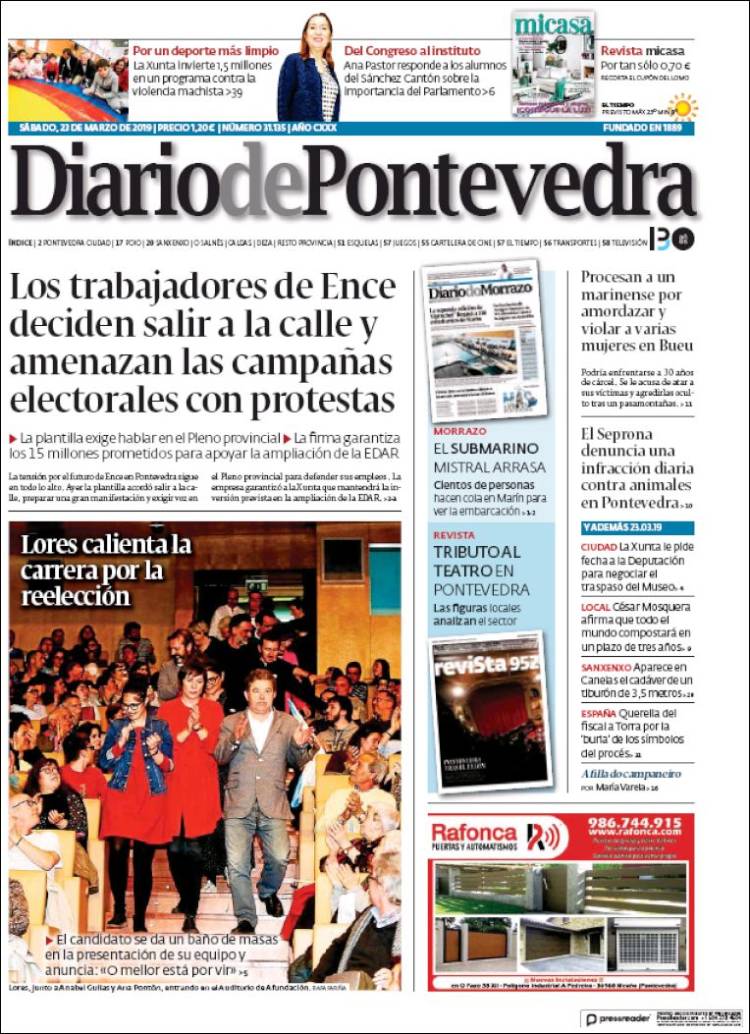 Portada de Diario de Pontevedra (Espa&ntilde;a)