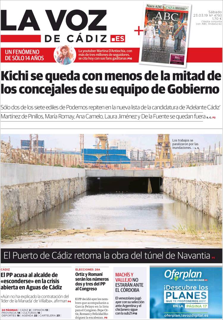 Portada de La Voz de Cádiz (Espa&ntilde;a)