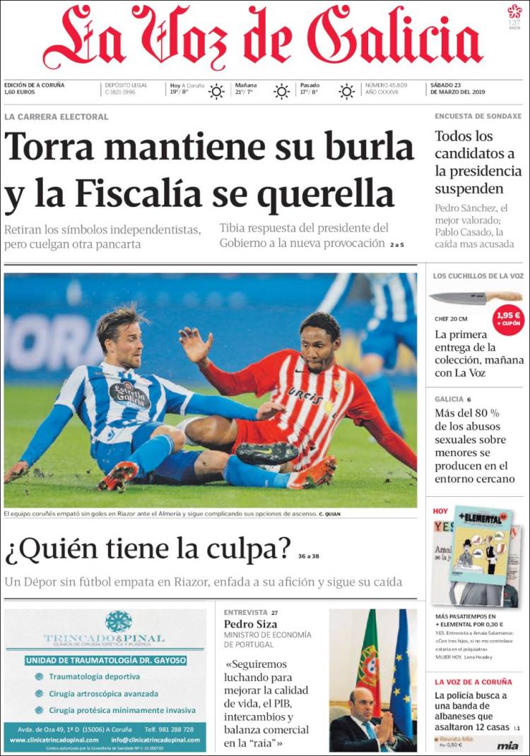 Portada de La Voz de Galicia (Espa&ntilde;a)