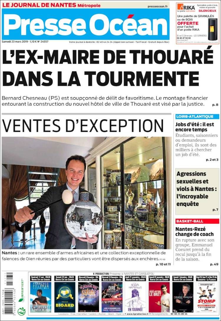 Portada de Presse Ocean (Francia)