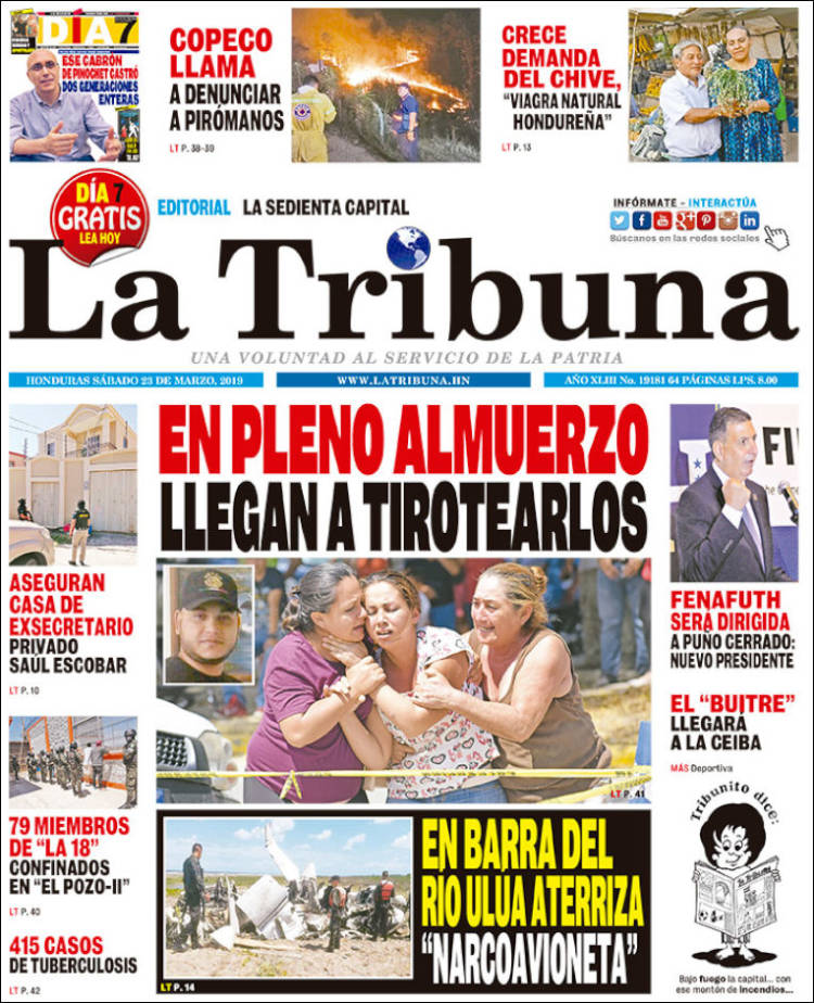 Portada de La Tribuna (Honduras)