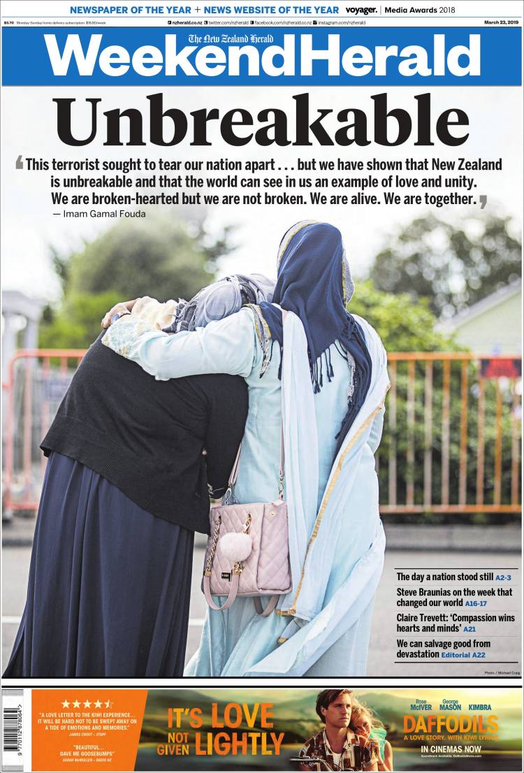 Portada de The New Zealand Herald (Nueva Zelanda)