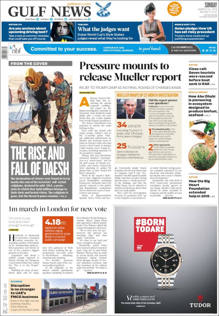 Portada de Gulf News (Asia-Pacific)