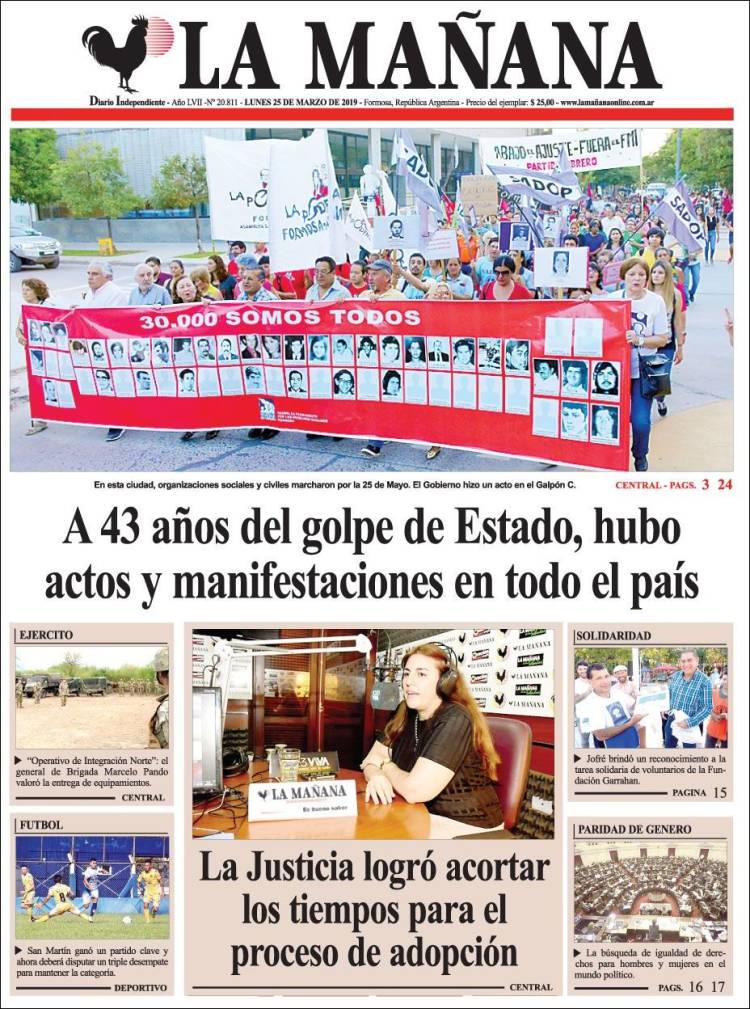 Portada de Diario La Mañana (Argentina)