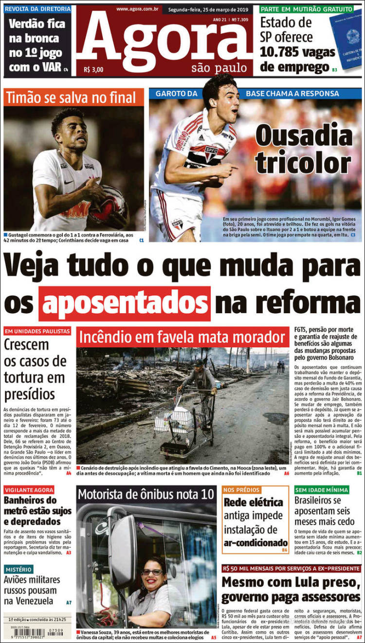 Portada de Agora São Paulo (Brasil)