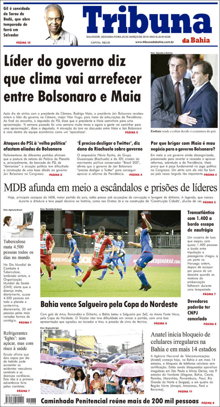 Portada de Tribuna da Bahia (Brasil)