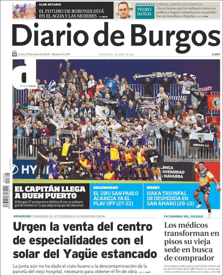 Portada de Diario de Burgos (España)