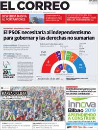 Portada de El Correo - Guipuzcoa (España)