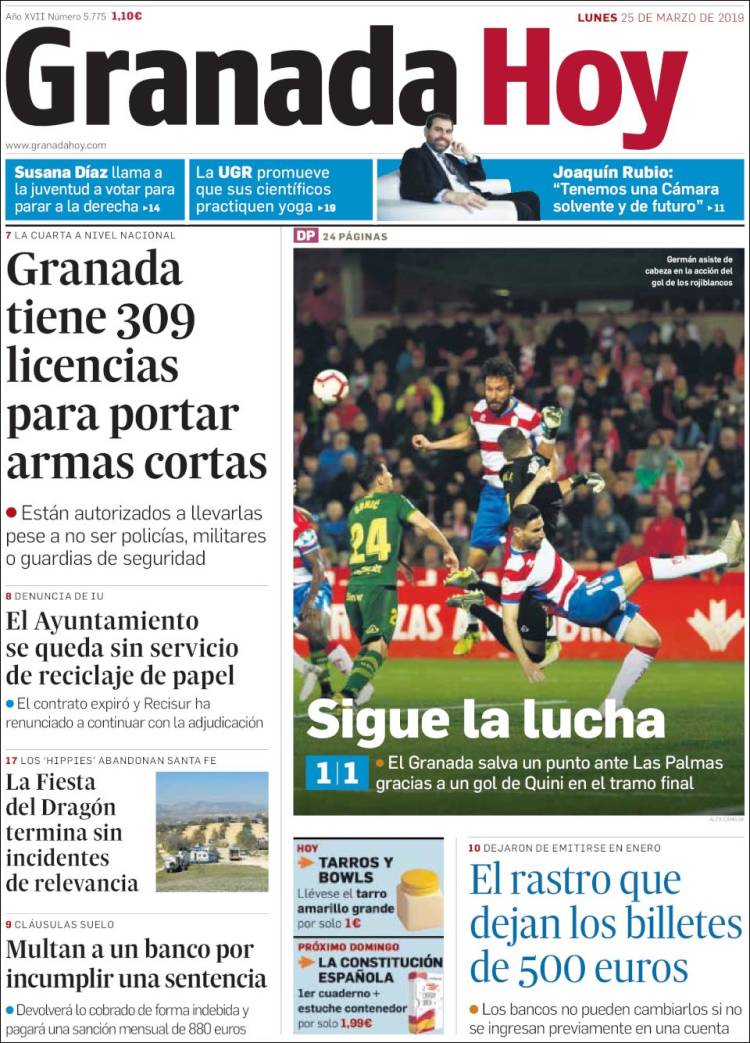 Portada de Granada Hoy (España)