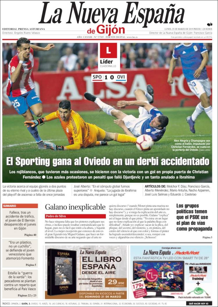 Portada de La Nueva España - Gijón (Spain)