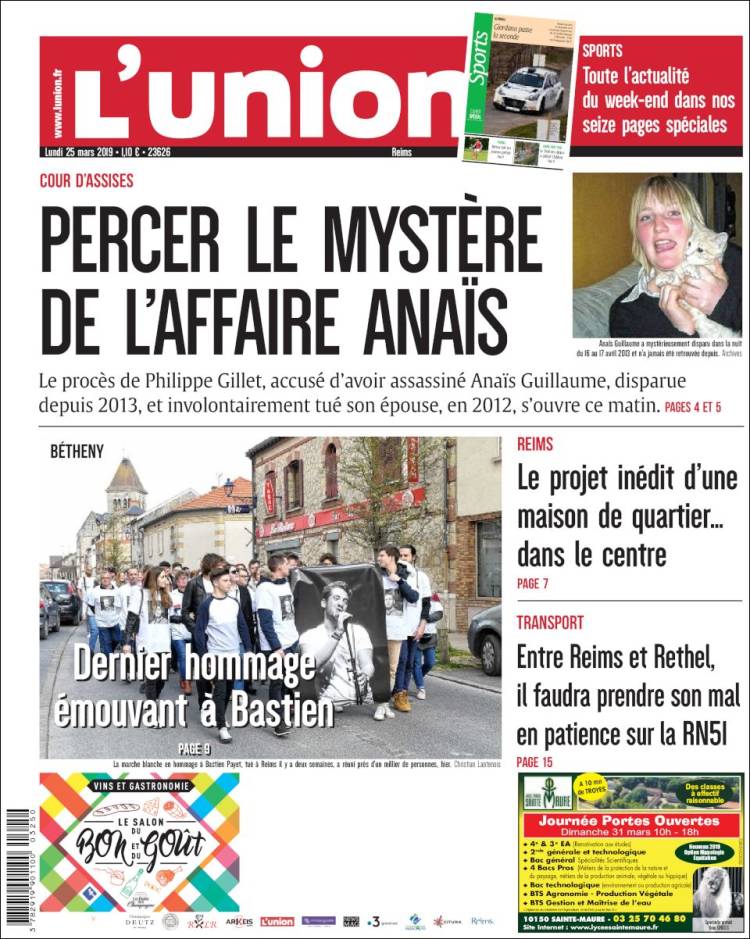 Portada de L'Union (Francia)