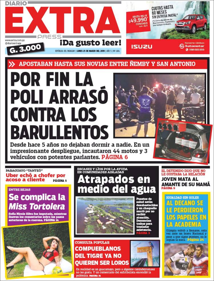 Portada de Diario Extra (Paraguay)