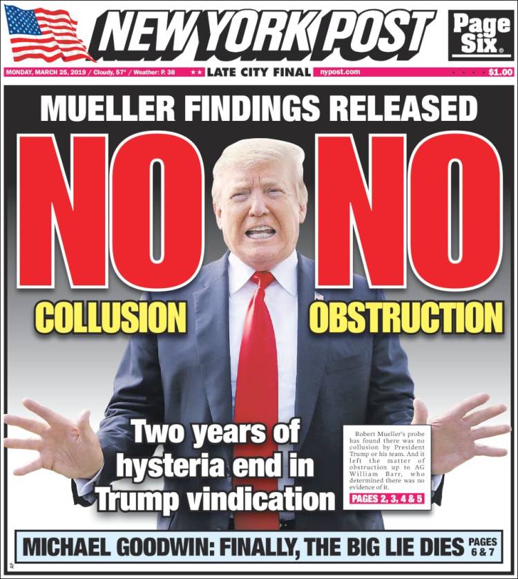 Portada de New York Post (USA)