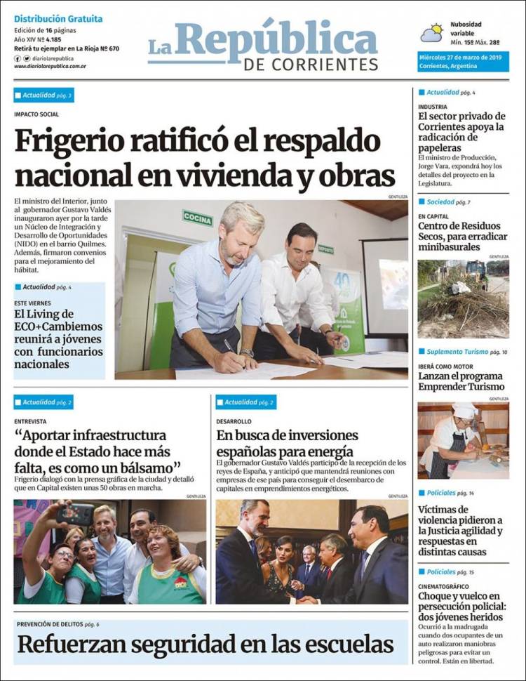 Portada de La República de Corrientes (Argentina)