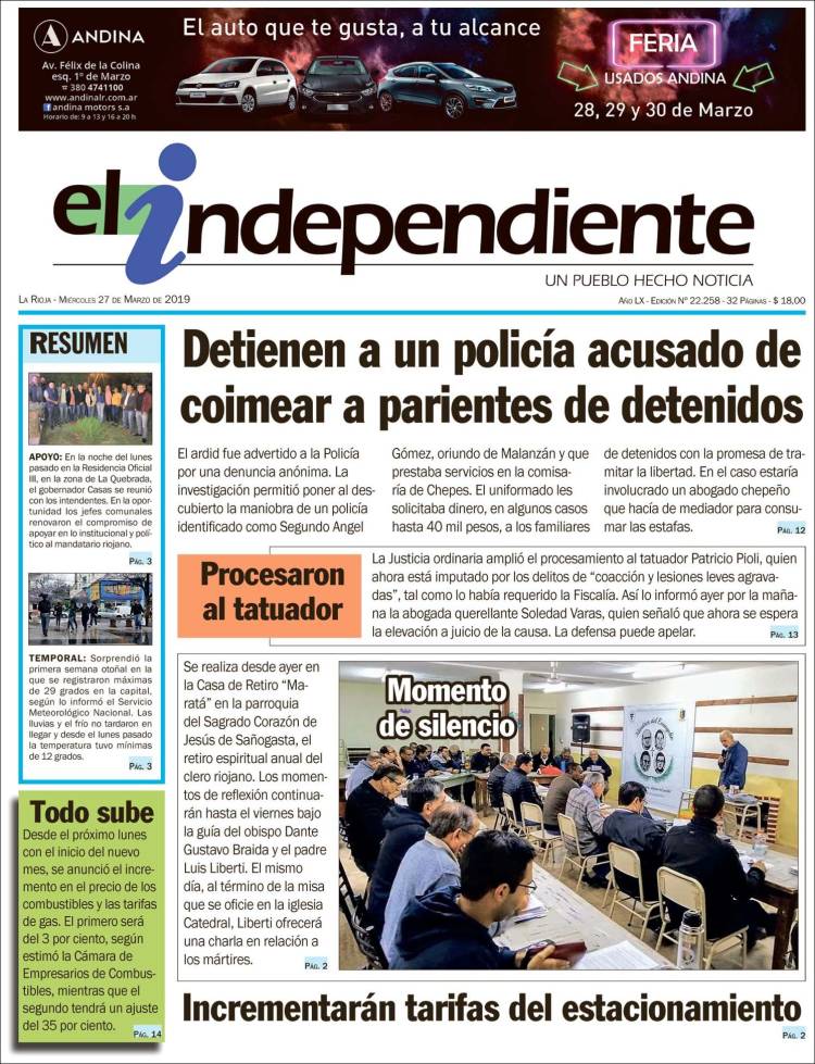 Portada de El Independiente (Argentina)