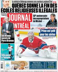 Portada de Le Journal de Montréal (Canada)