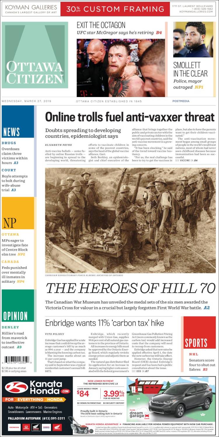 Portada de Ottawa Citizen (Canada)