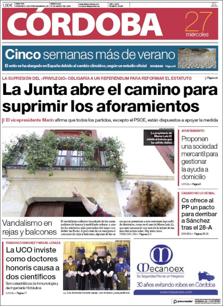 Portada de Diario de Córdoba (Espa&ntilde;a)