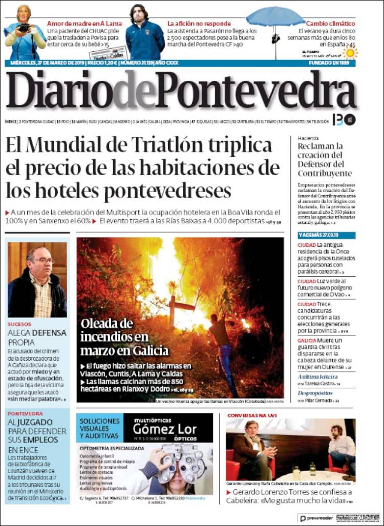 Portada de Diario de Pontevedra (Espa&ntilde;a)