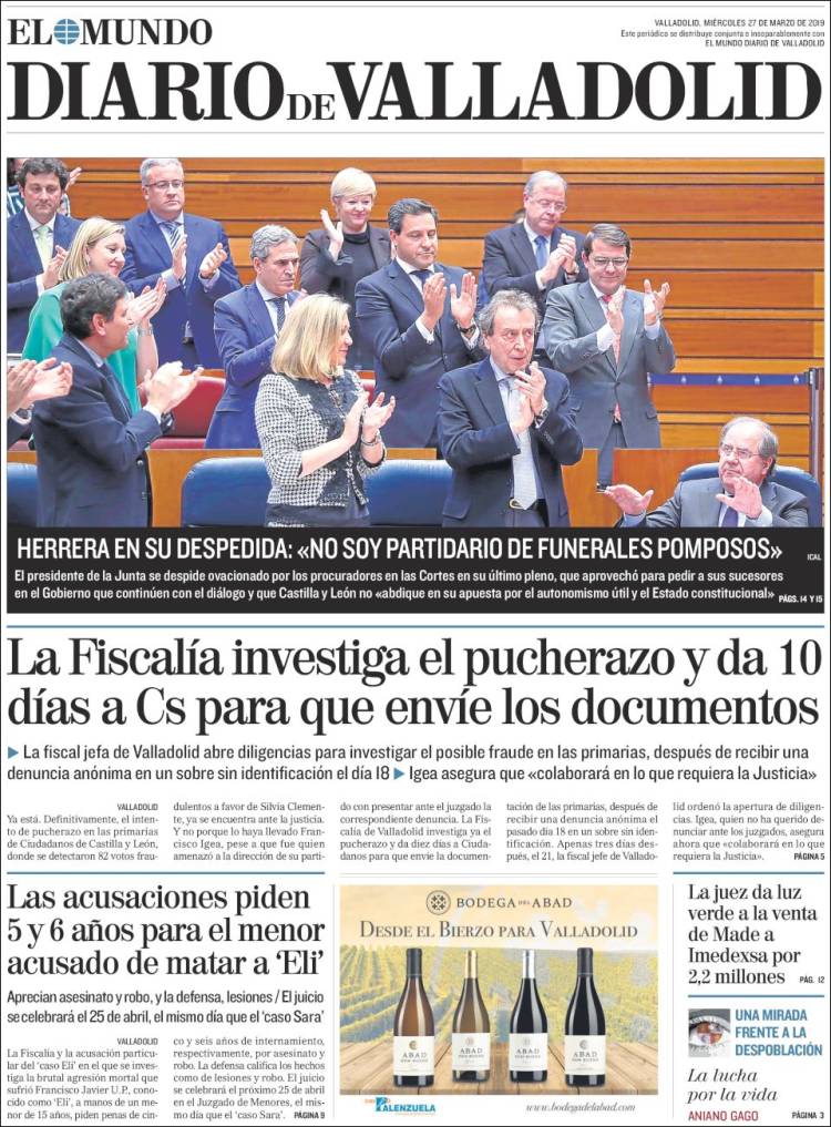 Portada de Diario de Valladolid (Espa&ntilde;a)