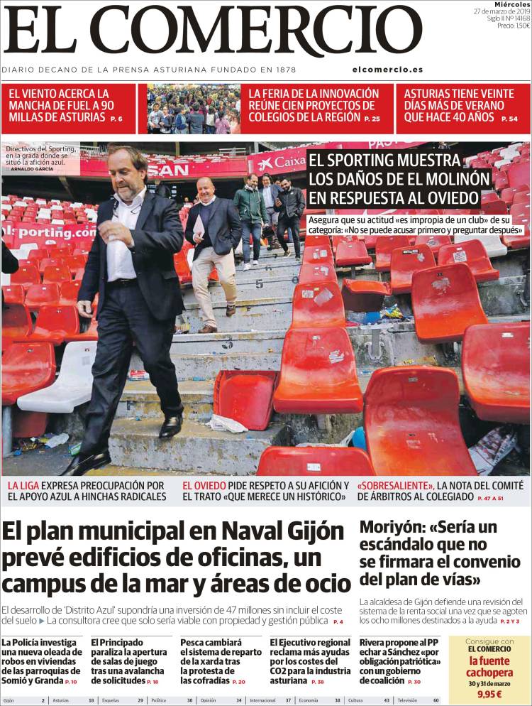 Portada de El Comercio - Gijón (Espa&ntilde;a)