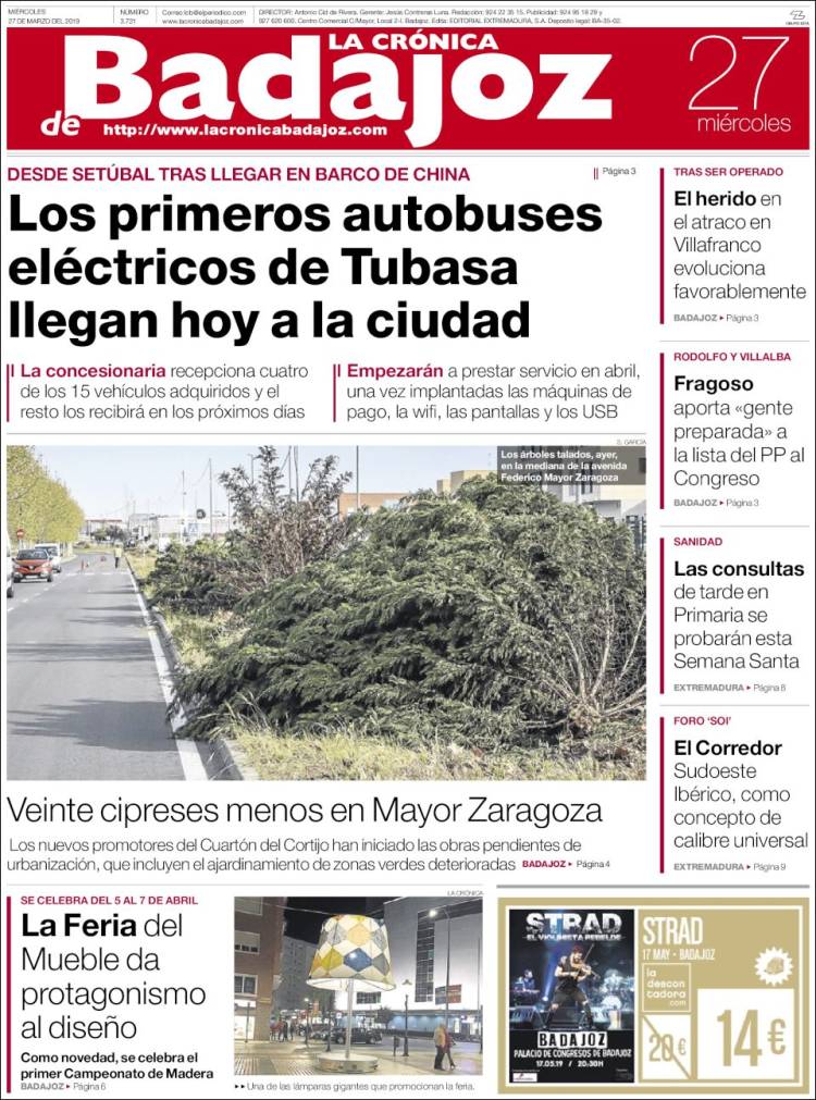 Portada de El Periódico de Extremadura (Espa&ntilde;a)