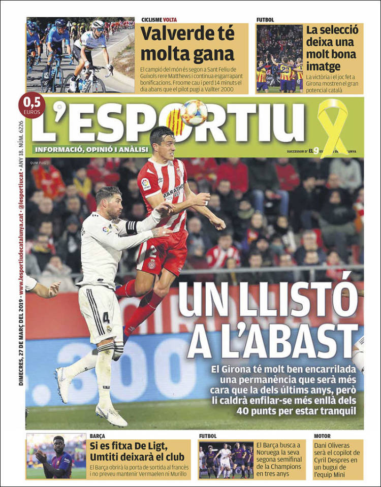 Portada de L'Esportiu : Girona (Espa&ntilde;a)
