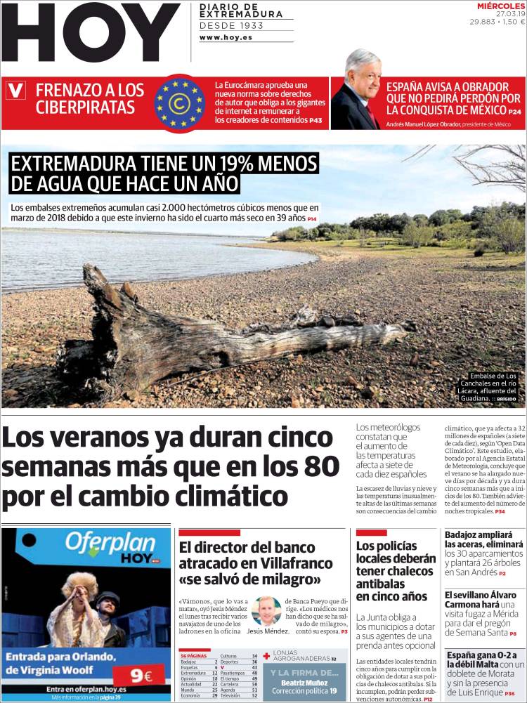 Portada de Hoy - Badajoz (Espa&ntilde;a)