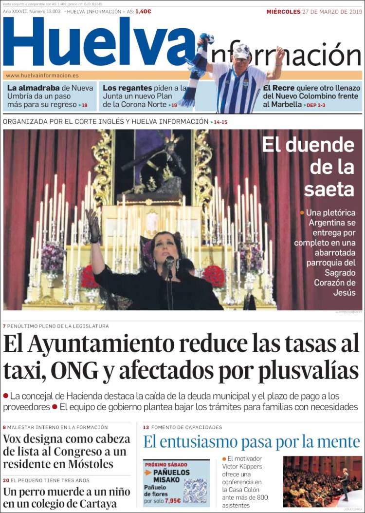 Portada de Huelva Información (Espa&ntilde;a)