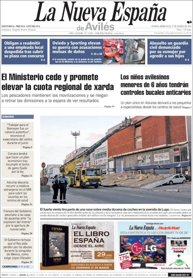 Portada de La Nueva España - Avilés (Espa&ntilde;a)