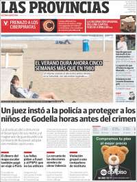 Portada de Las Provincias (Espa&ntilde;a)
