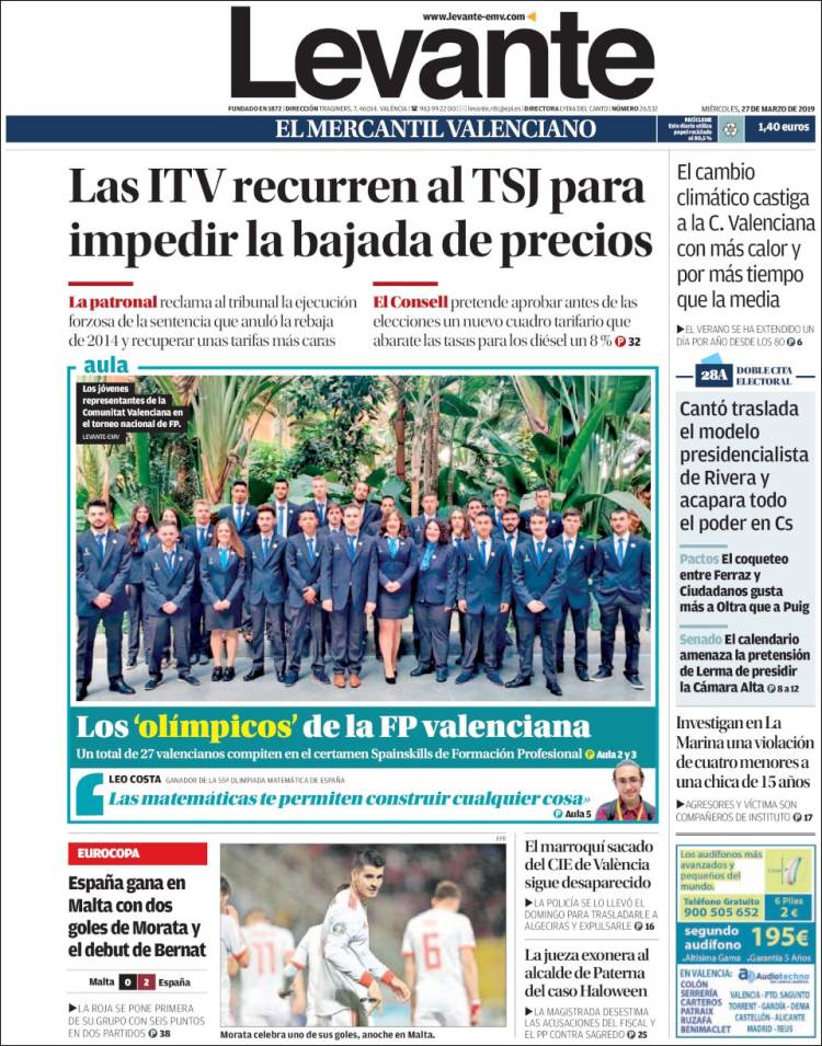 Portada de Levante (Espa&ntilde;a)