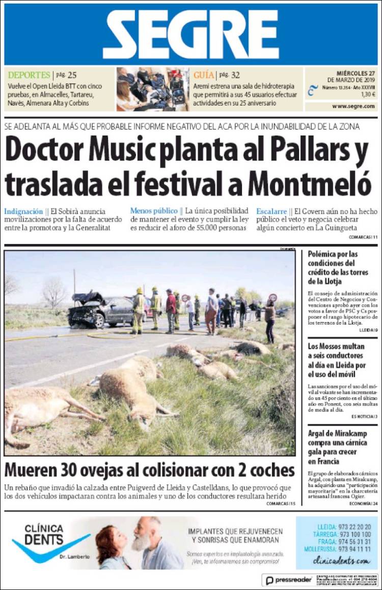 Portada de Segre  (Espa&ntilde;a)