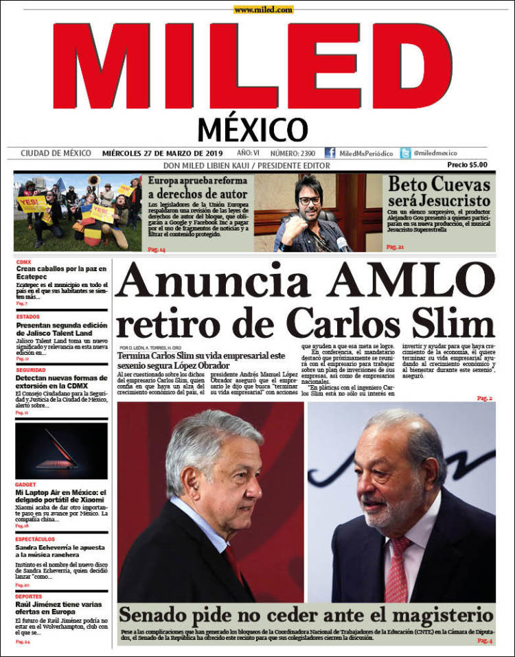 Portada de Miled (M&eacute;xico)