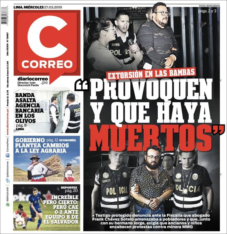 Portada de Diario Correo (Per&uacute;)