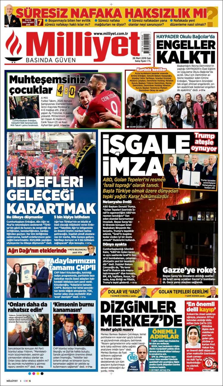 Portada de Milliyet (Turqu&iacute;a)